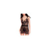Nuisette noire tulle dentelle poitrine dénudée ornements 